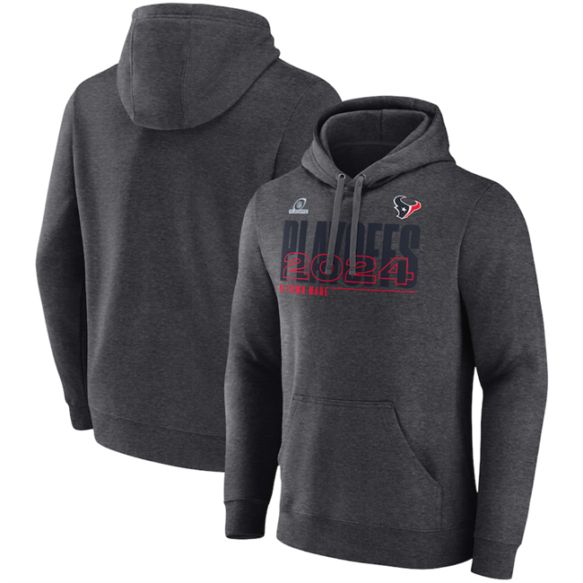 Men's Charcoal Houston Texans 2024 Playoffs Pullover Hoodie
